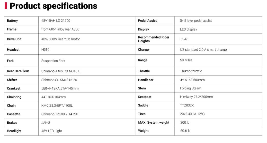 Himiway B3 Folding E-Bike