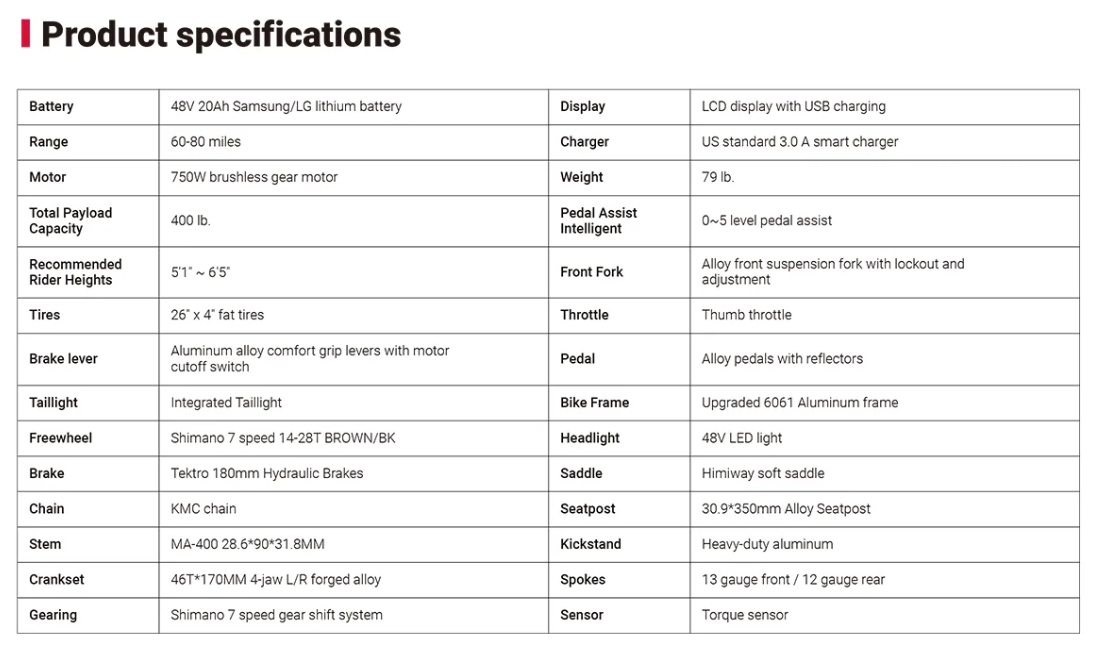 Himiway D5 / D5 ST All-Terrain E-Bike