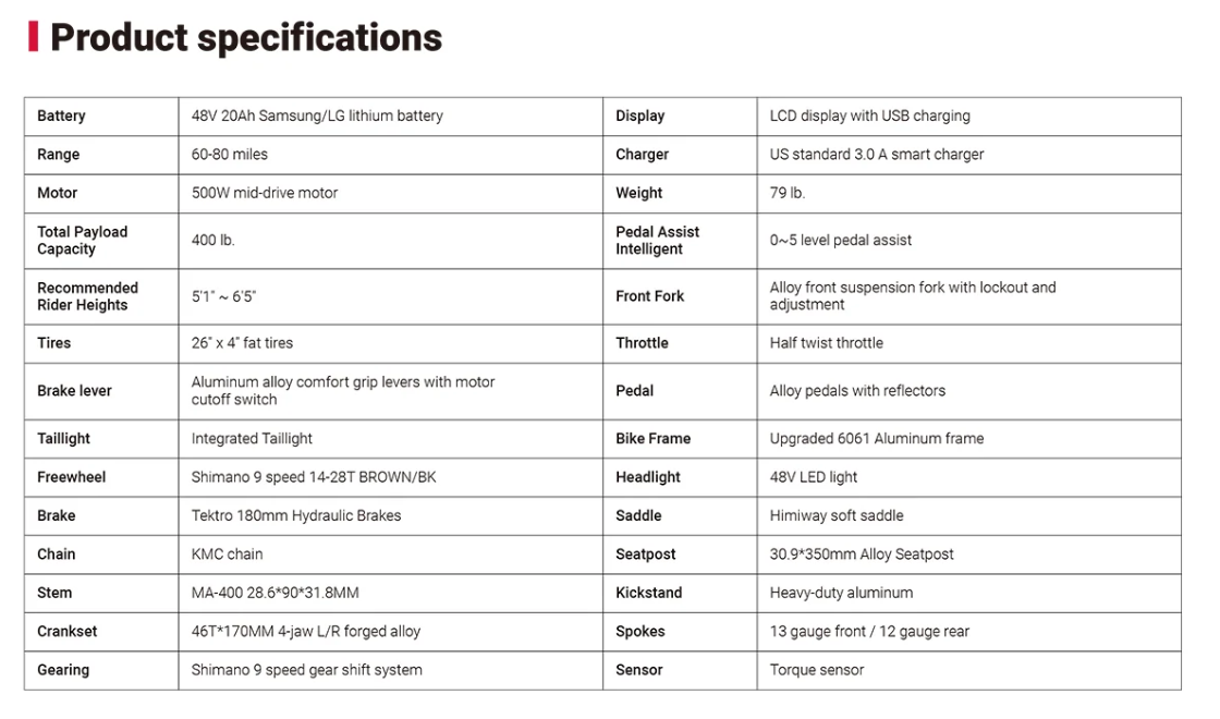 Himiway D5 Pro / D5 ST Pro All-Terrain E-Bike